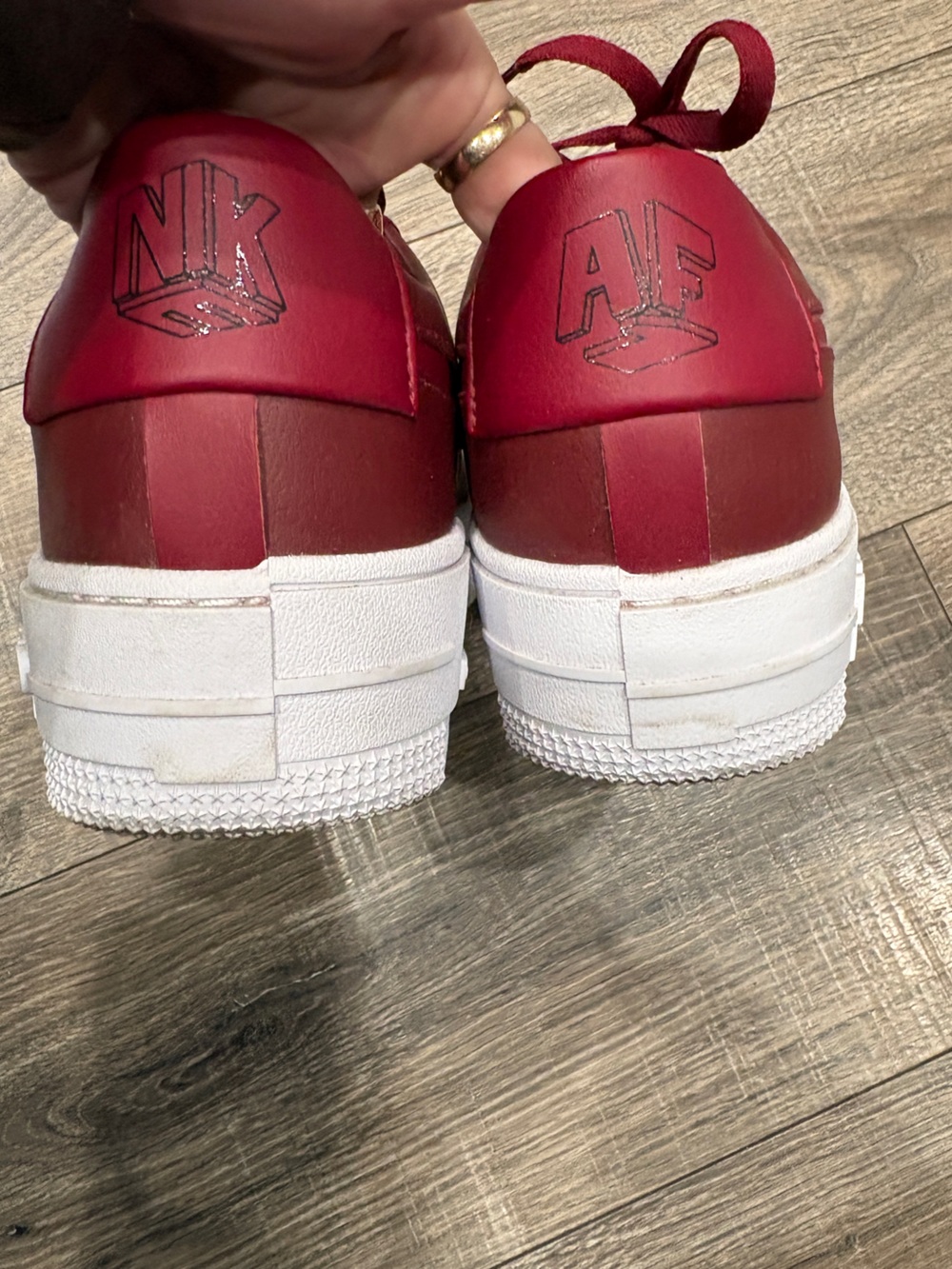Nike Women's Air Force One Pixel team red and white size 8 like new - Picture 6 of 16